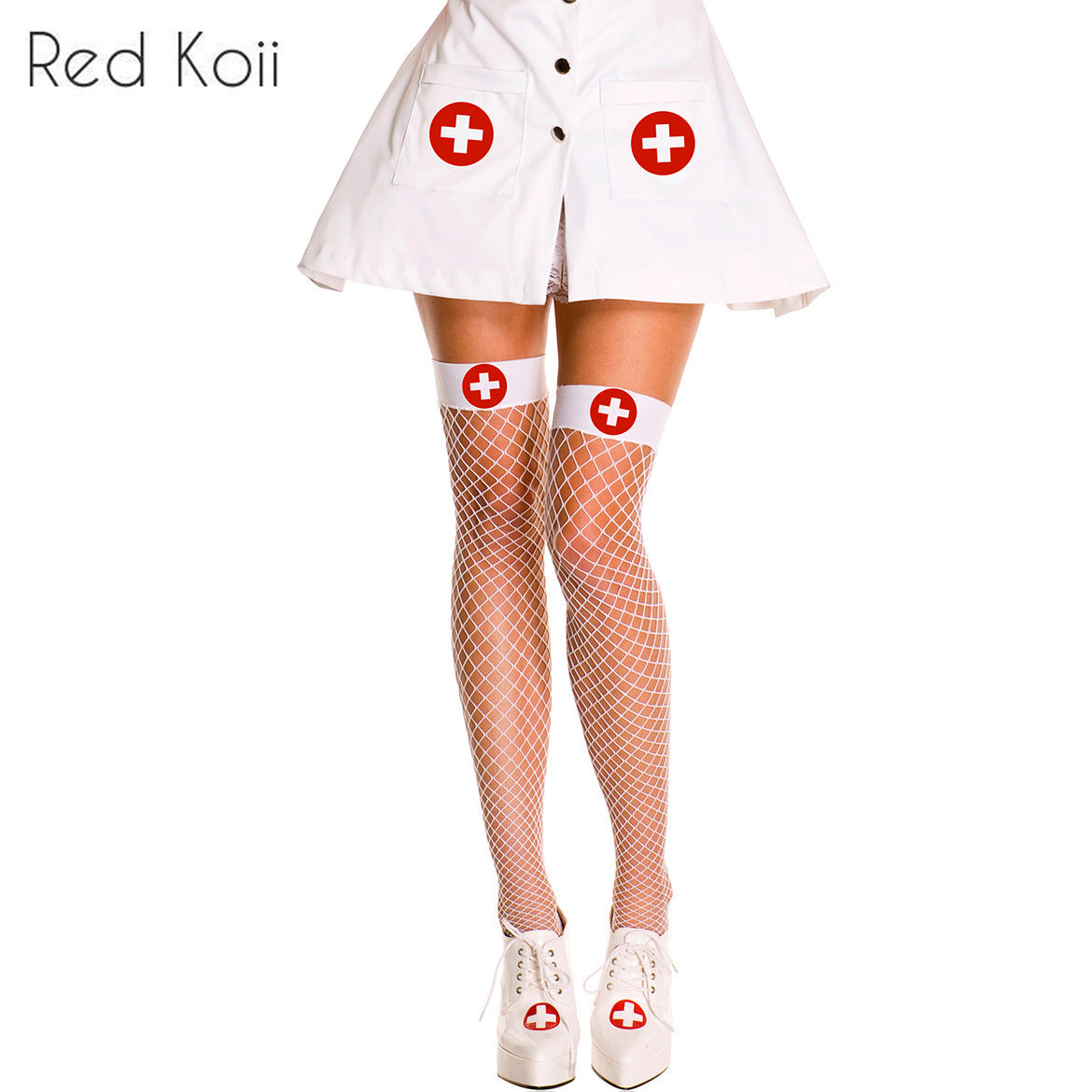 Nurse Mesh High Socks Stockings