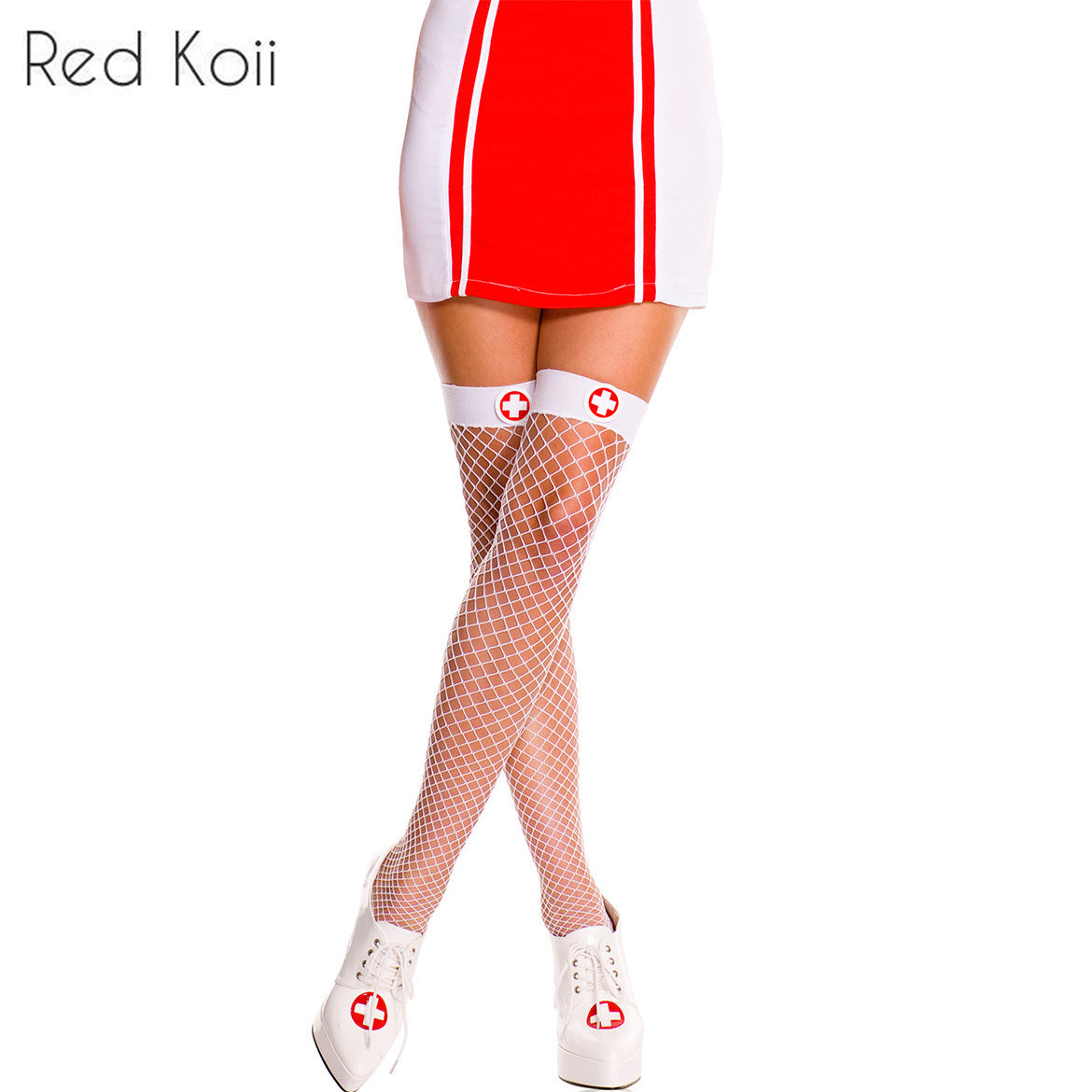 Nurse Mesh High Socks Stockings