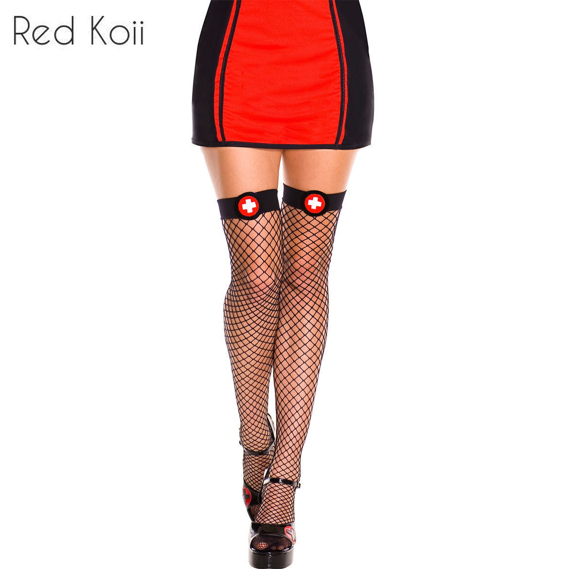 Nurse Mesh High Socks Stockings