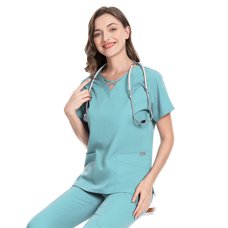 Elastic Nurses' Uniform Operating Room Beauty Salon Suit