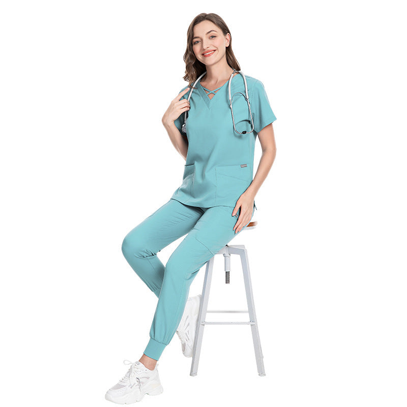 Elastic Nurses' Uniform Operating Room Beauty Salon Suit