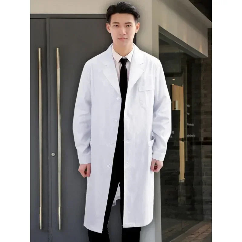 Nurse Overalls White Coat Female Long-sleeved Doctor's Uniform Male Short-sleeved Doctor Lab Coat Laboratory College Chemistry