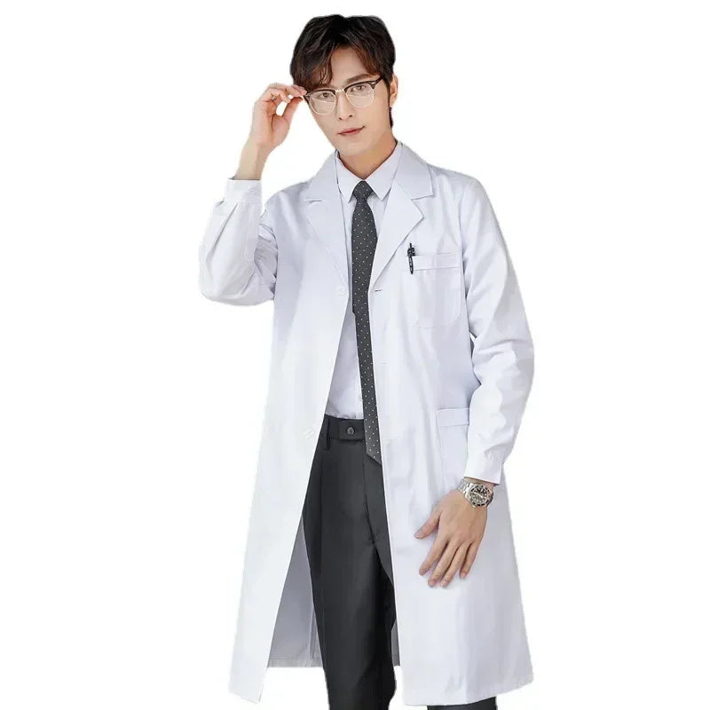 Nurse Overalls White Coat Female Long-sleeved Doctor's Uniform Male Short-sleeved Doctor Lab Coat Laboratory College Chemistry