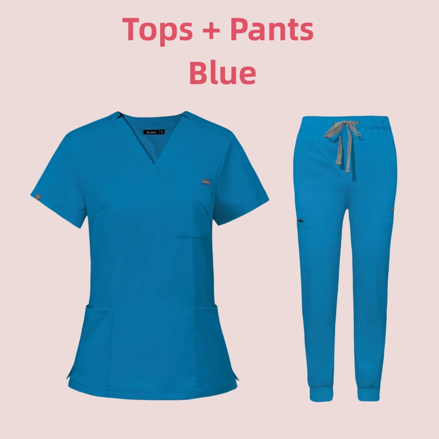 V-neck Short Sleeve Hospital Nurses' Uniform Suit