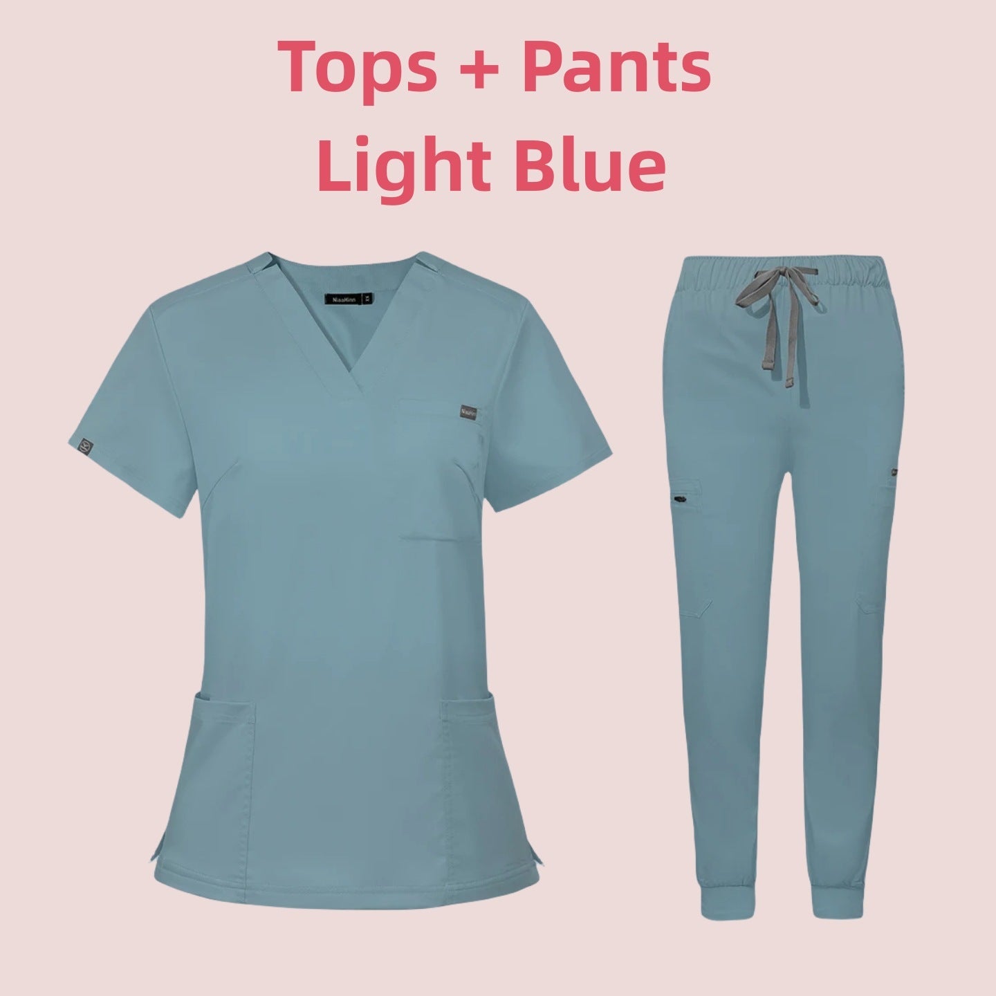 V-neck Short Sleeve Hospital Nurses' Uniform Suit