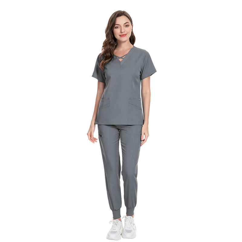 Elastic Nurses' Uniform Operating Room Beauty Salon Suit